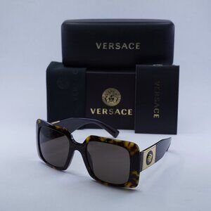 Versace VE4405 108/73 Square Sunglasses – Havana/Dark Brown
